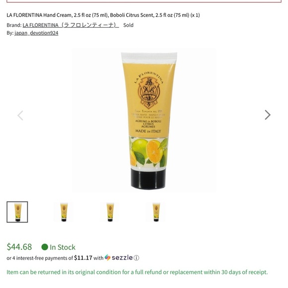 La Florentina Boboli Citrus Shower Gel and Hand Cream Made In Italy! NEW - Picture 6 of 6